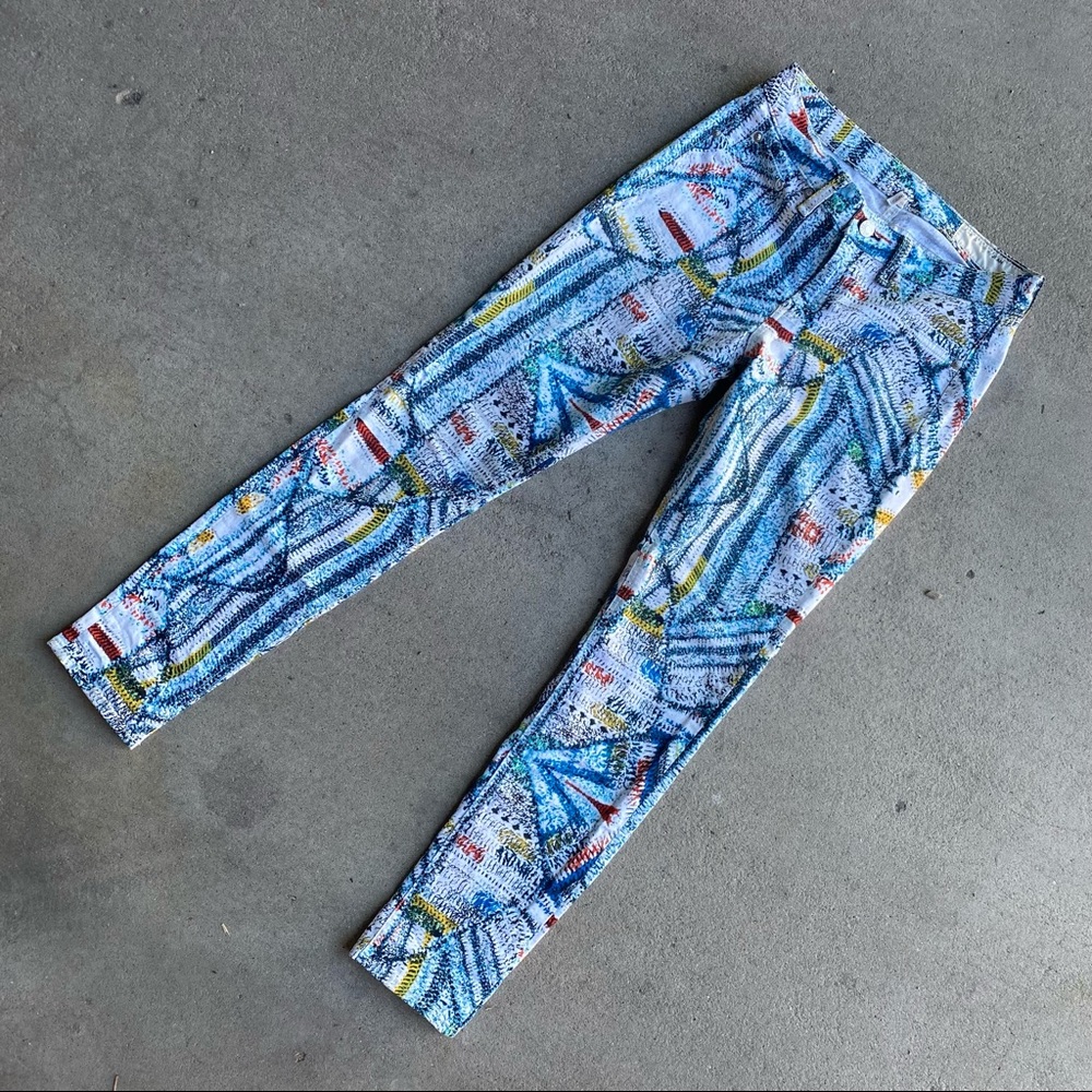 Rag and Bone Abstract Mid-Rise Jeans